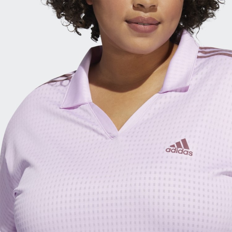 Camisa Polo Adidas 3 Listras (plus Size) Lilás