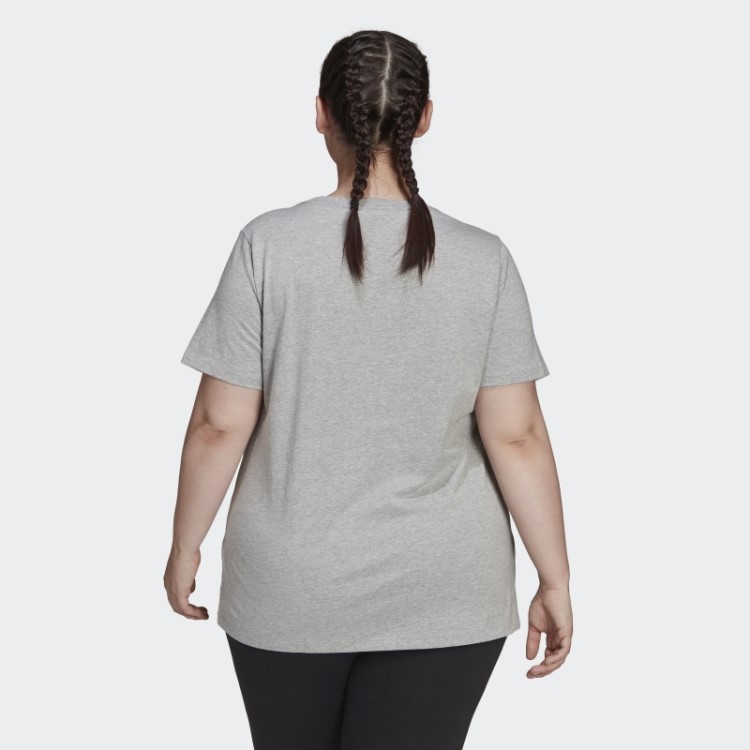 Camiseta Com Logo Essencial (tamanho Grande) Adidas Cinza Médio