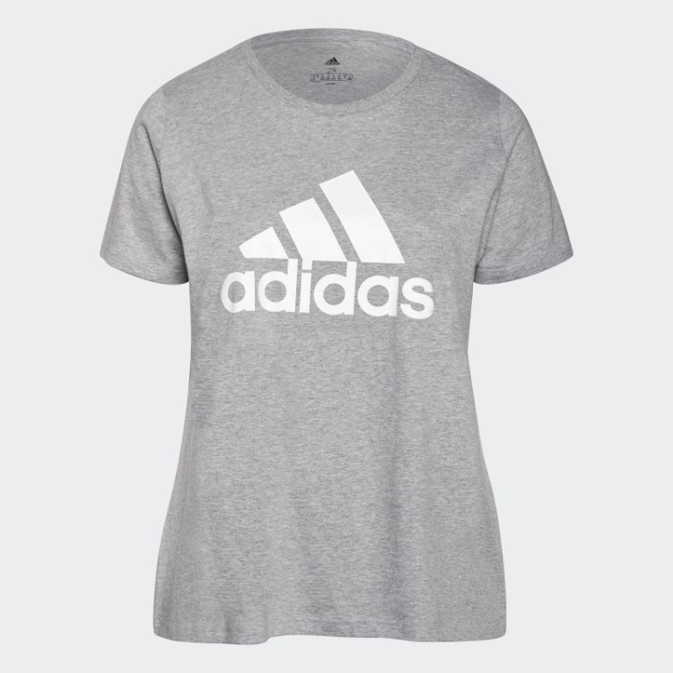Camiseta Com Logo Essencial (tamanho Grande) Adidas Cinza Médio