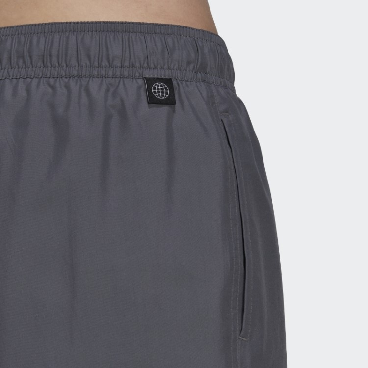 Calção De Banho Clássico Com As Três Listras Cinza Adidas