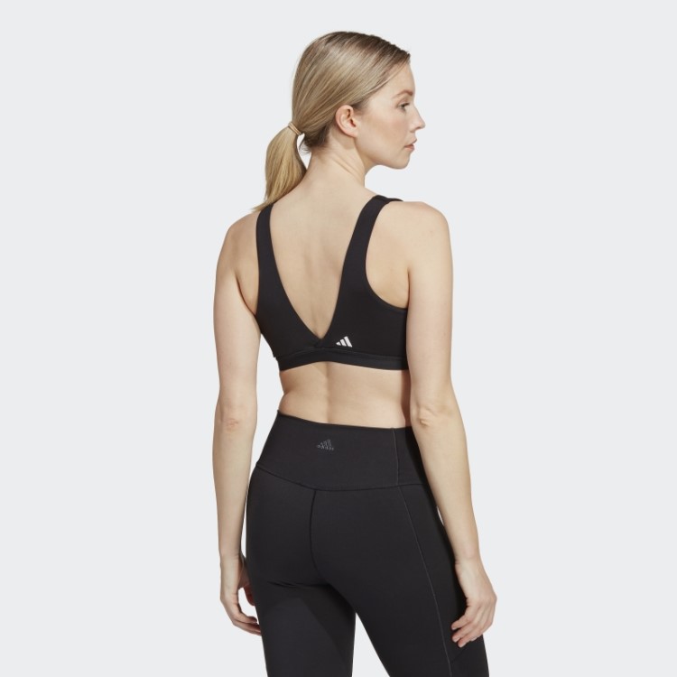 Sutiã De Amamentação Preto Adidas Yoga Essentials Studio Com Suporte De Luz