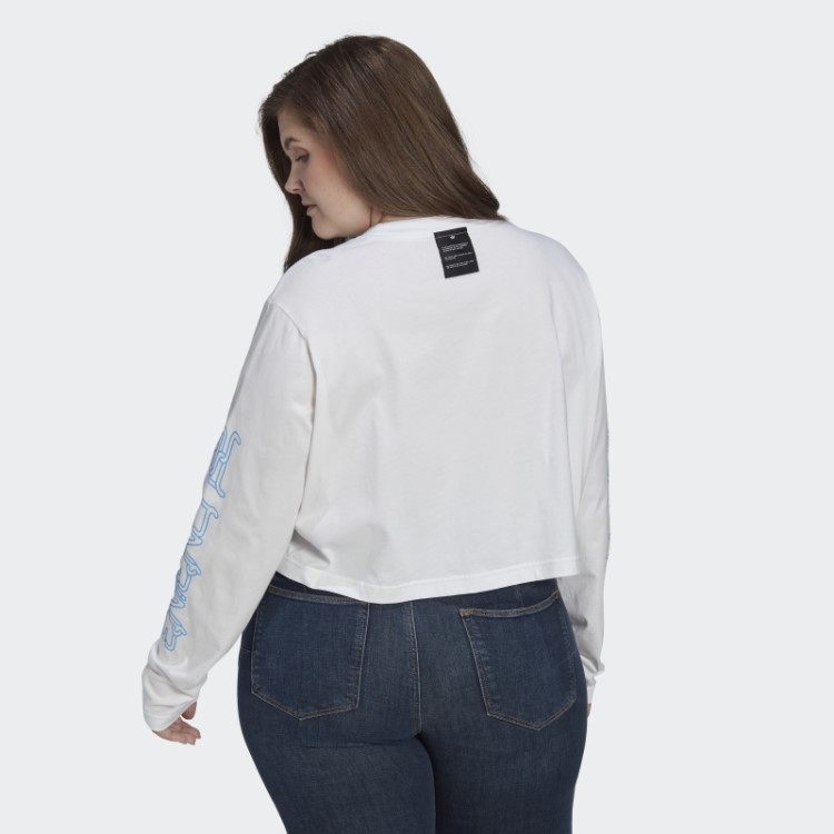 Camiseta Branca Manga Longa (tamanho Grande) Adidas