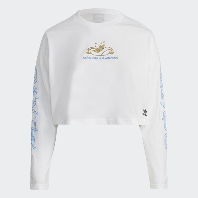 Camiseta Branca Manga Longa (tamanho Grande) Adidas