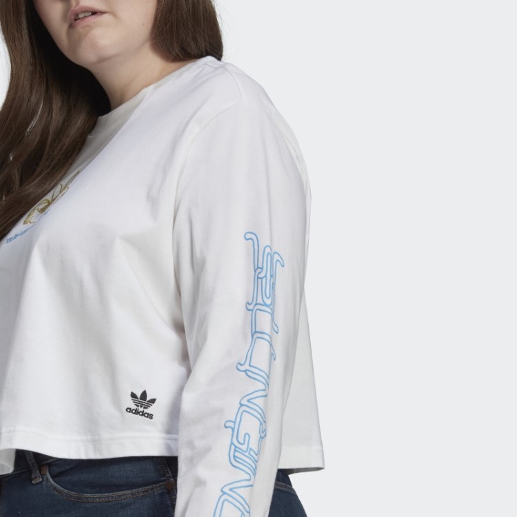 Camiseta Branca Manga Longa (tamanho Grande) Adidas