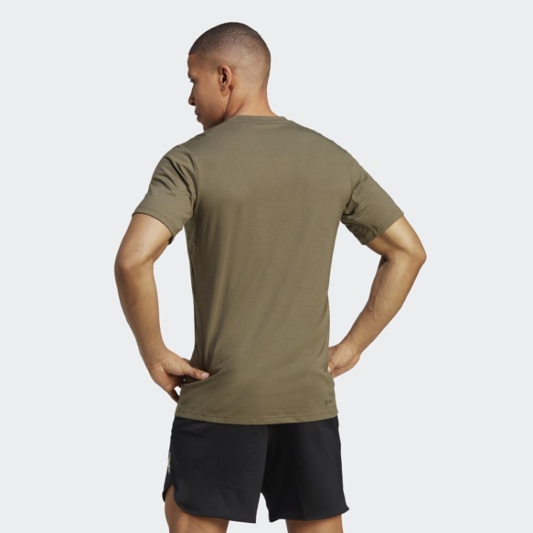 Camiseta De Treino Com Logo Sazonal Train Essentials Olive Adidas