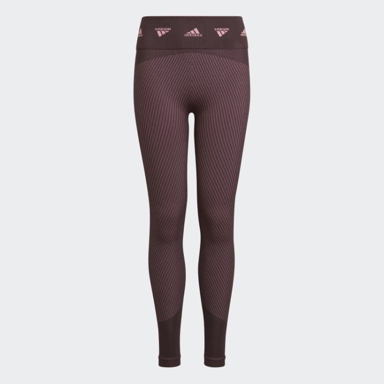 Meia-calça De Treino Sem Costura Marrom Adidas Aeroknit Moda