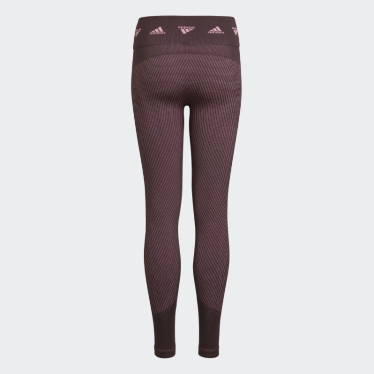Meia-calça De Treino Sem Costura Marrom Adidas Aeroknit Moda