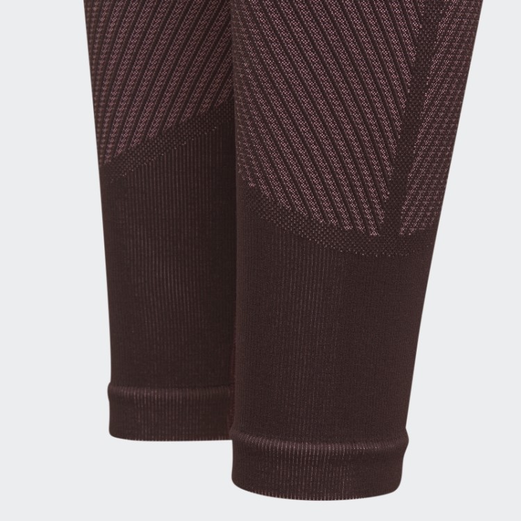 Meia-calça De Treino Sem Costura Marrom Adidas Aeroknit Moda