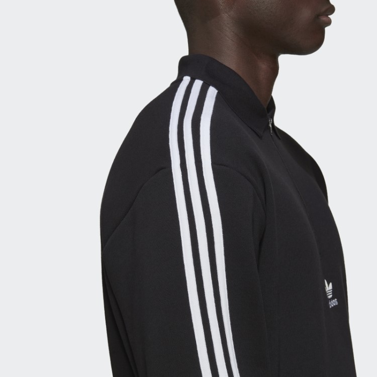 Adicolor Camisa Polo Manga Longa Com As Três Listras Preta Adidas