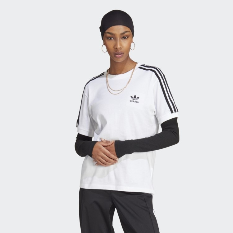 Camiseta Adicolor Classics Com As Três Listras Branca Adidas