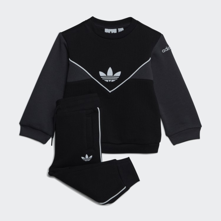 Conjunto De Tripulação Adidas Adicolor Carbono