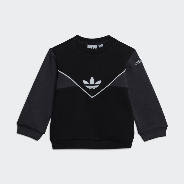 Conjunto De Tripulação Adidas Adicolor Carbono