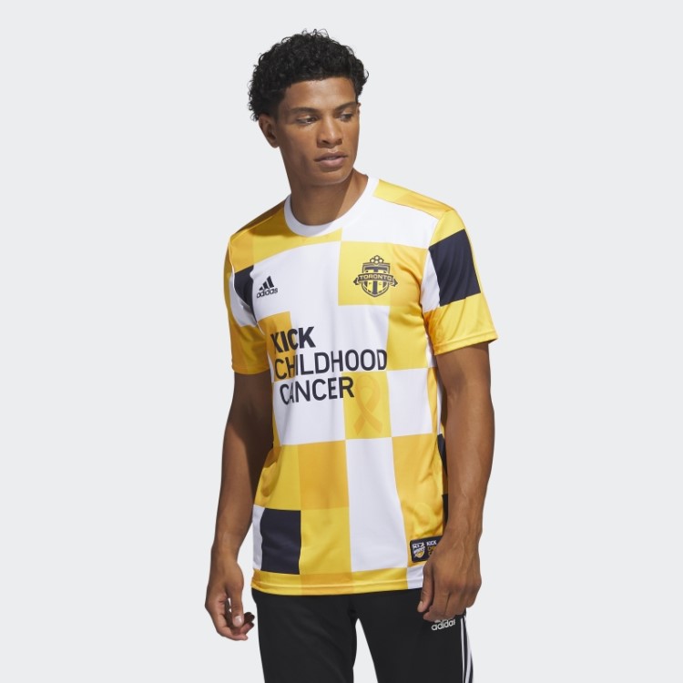Camisa Pré-jogo Toronto Fc Kick Cancer Infantil Adidas Coll Gold