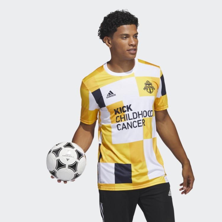 Camisa Pré-jogo Toronto Fc Kick Cancer Infantil Adidas Coll Gold