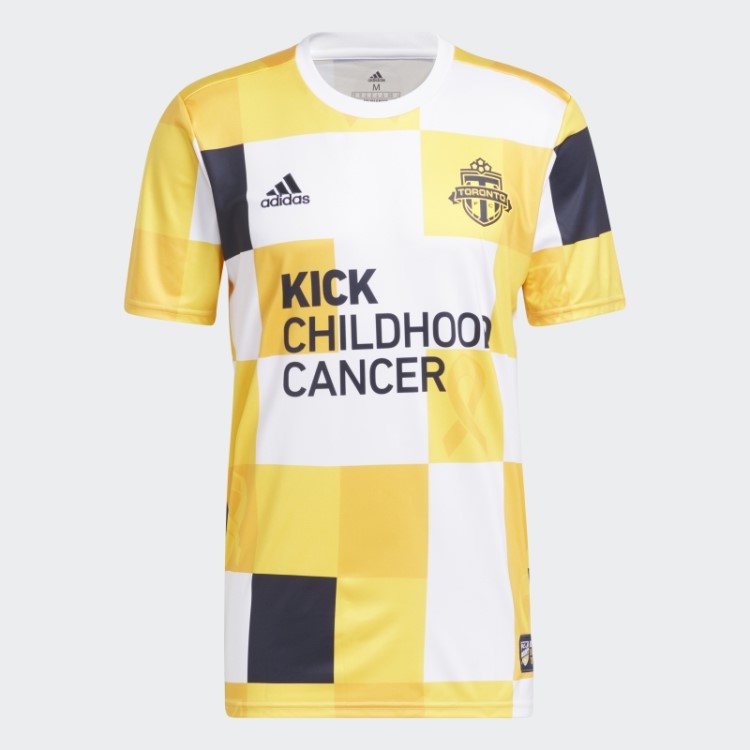 Camisa Pré-jogo Toronto Fc Kick Cancer Infantil Adidas Coll Gold