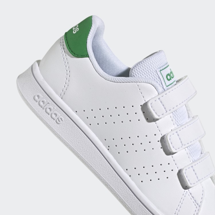 Sapato De Velcro De Estilo De Vida Da Quadra Vantajosa Adidas Branco