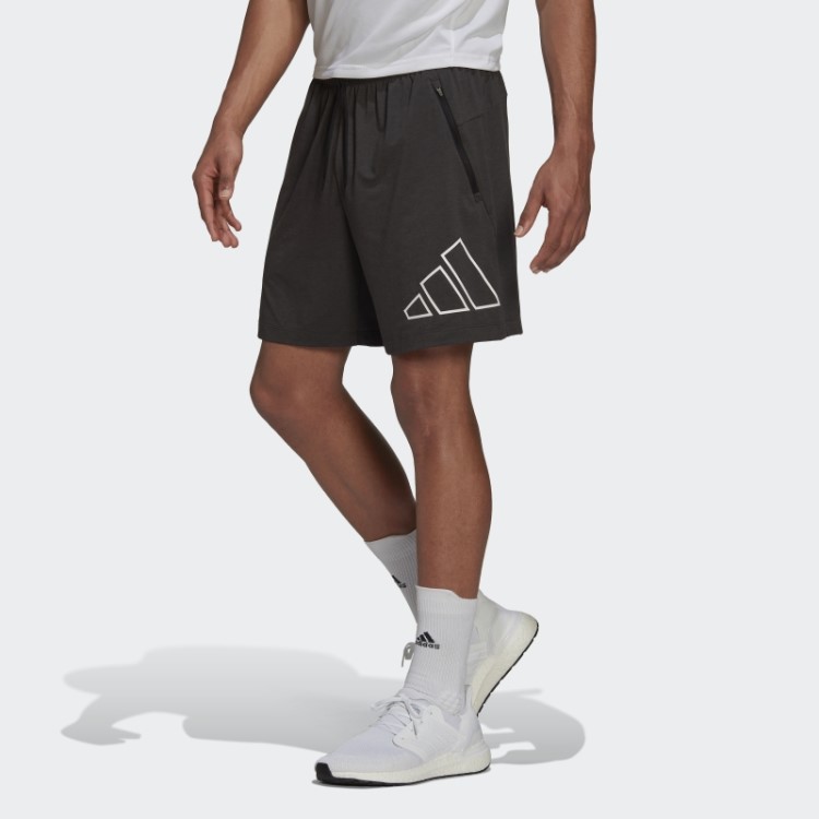 Bermuda De Treino Preta Adidas Train Icons Com 3 Barras