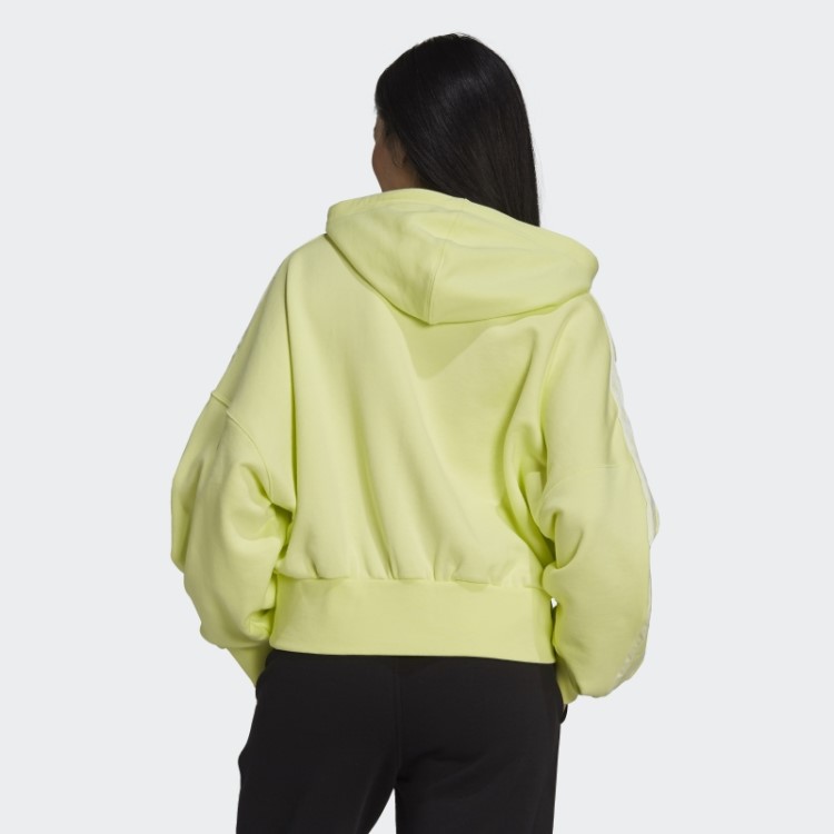 Moletom Amarelo Adidas Adicolor Classics Com Capuz Cropped Em Fita De Cetim