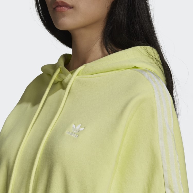 Moletom Amarelo Adidas Adicolor Classics Com Capuz Cropped Em Fita De Cetim