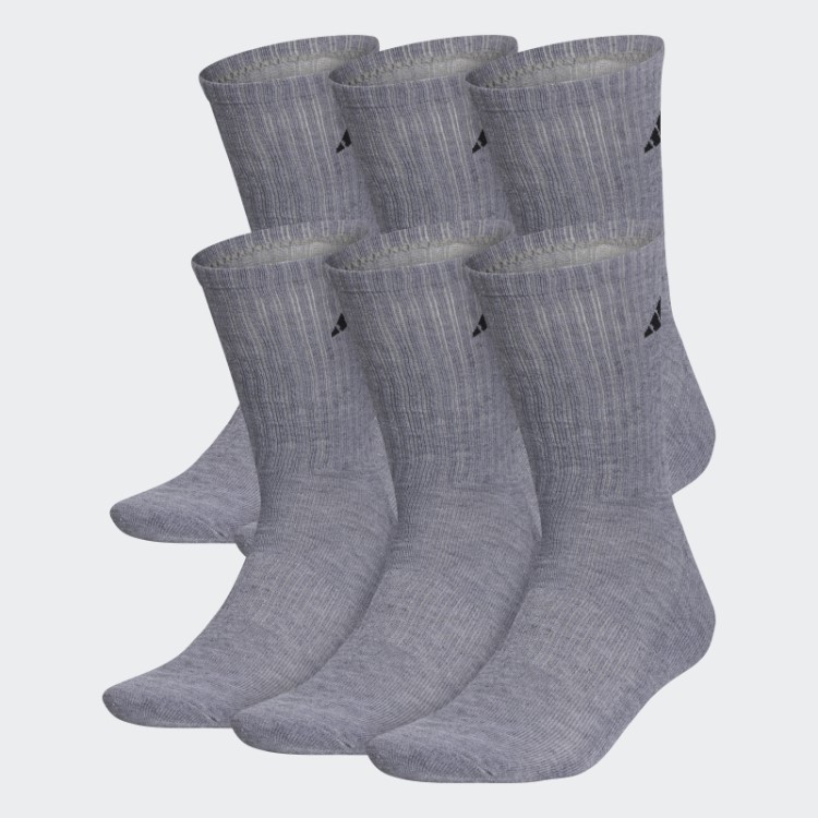Meias Esportivas Acolchoadas Adidas Cinza Médio 6 Pares Xl