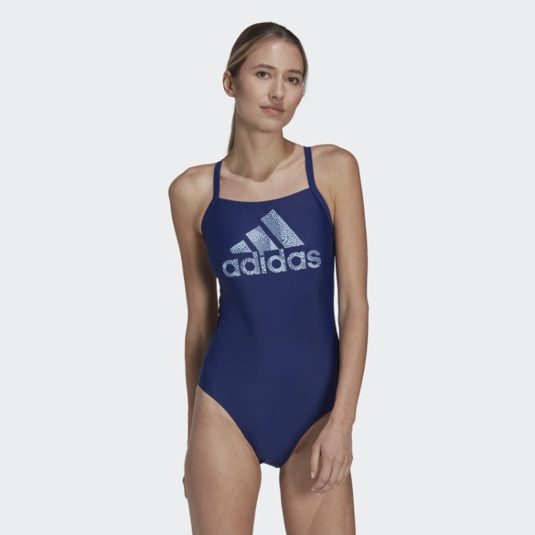 Fato De Banho Azul Com Logótipo Grande Adidas Victory