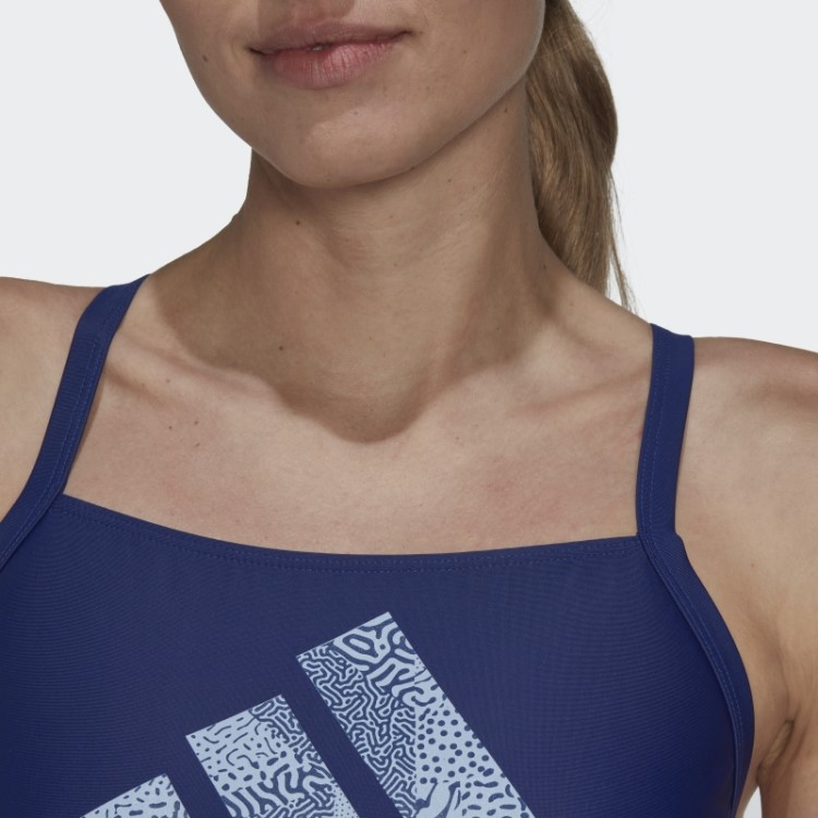Fato De Banho Azul Com Logótipo Grande Adidas Victory