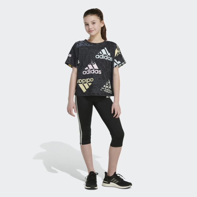 Camiseta Oversized Brand Love Manga Curta Preta Adidas