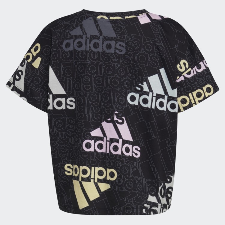 Camiseta Oversized Brand Love Manga Curta Preta Adidas