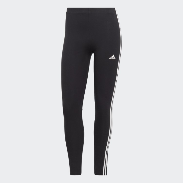 Adidas Essentials Legging Preta Com As Três Listras E Cintura Alta