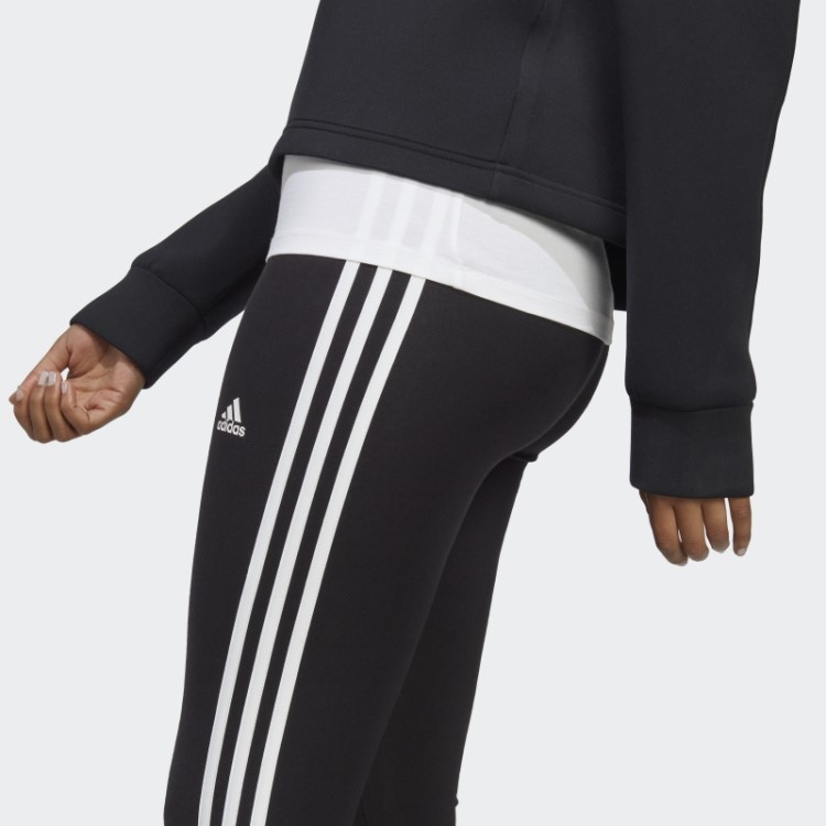 Adidas Essentials Legging Preta Com As Três Listras E Cintura Alta