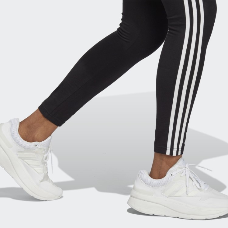 Adidas Essentials Legging Preta Com As Três Listras E Cintura Alta