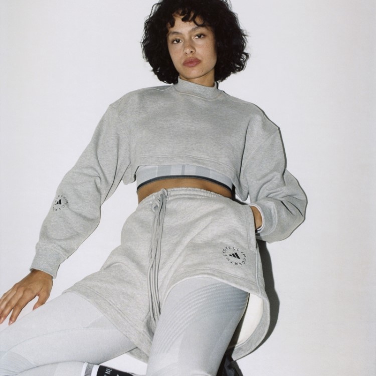 Adidas By Stella Mccartney Truecasuals Terry Curto Moda Cinza Médio