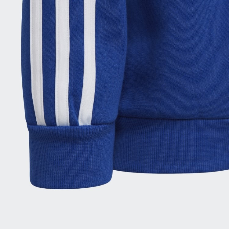 Moletom Com Gola Careca E Três Listras Azul Royal Adidas