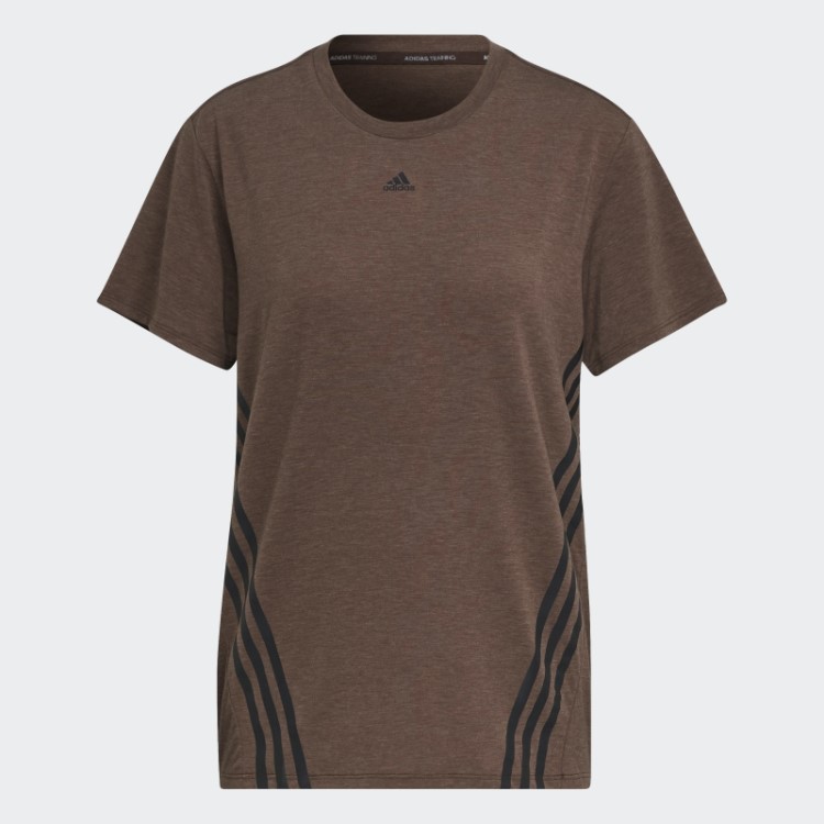 Camiseta Com As Três Listras Trainicons Marrom Adidas
