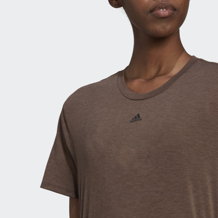 Camiseta Com As Três Listras Trainicons Marrom Adidas