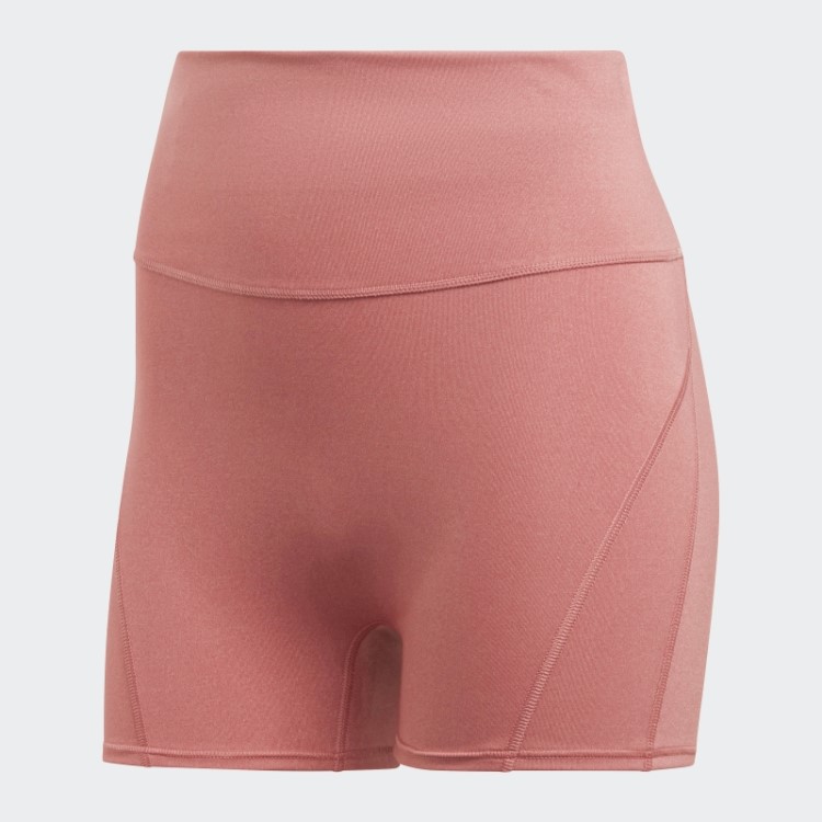 Leggings Curtas De Cintura Super Alta Para Estúdio De Ioga Luxe Fire Vermelho Adidas