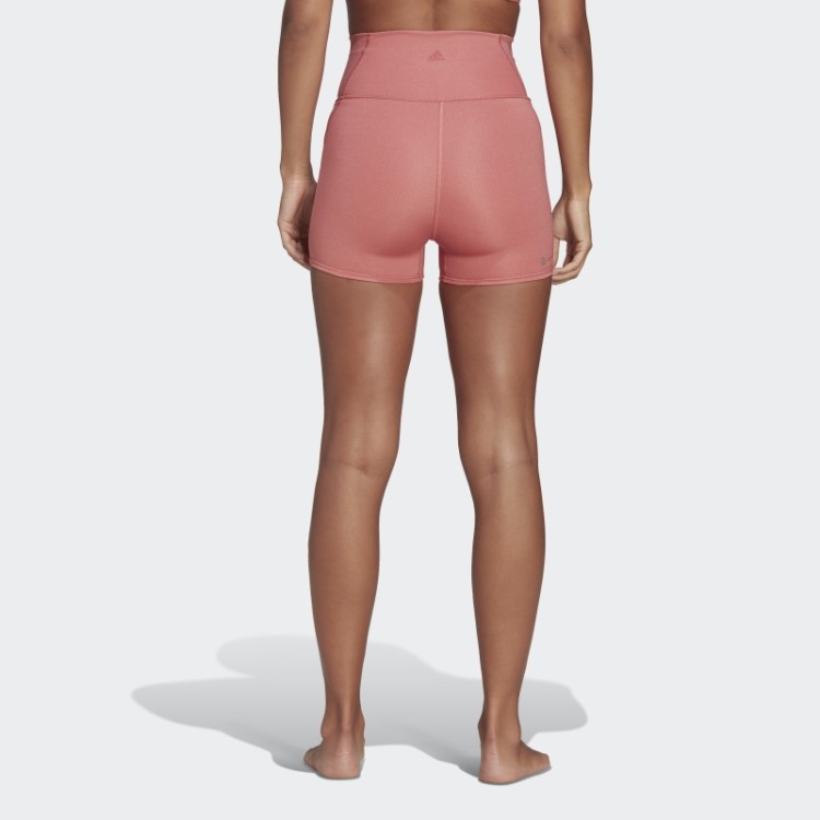 Legging Curta Cintura Super Alta Adidas Red Yoga Studio Luxe Fire