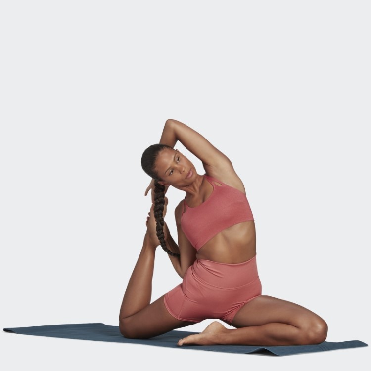 Legging Curta Cintura Super Alta Adidas Red Yoga Studio Luxe Fire