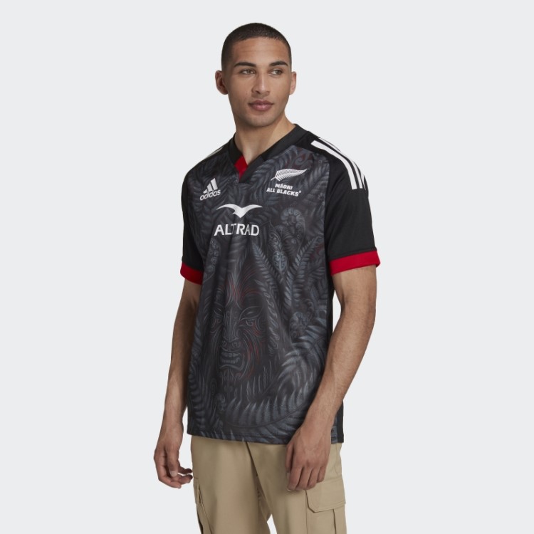 Adidas Black Maori All Blacks Rugby Replica Home Jersey