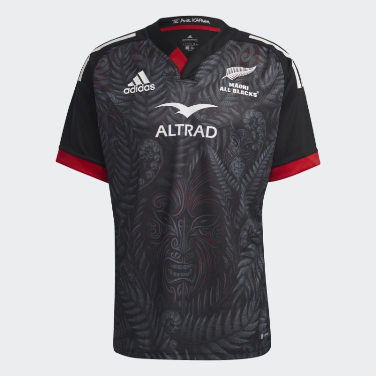 Adidas Black Maori All Blacks Rugby Replica Home Jersey