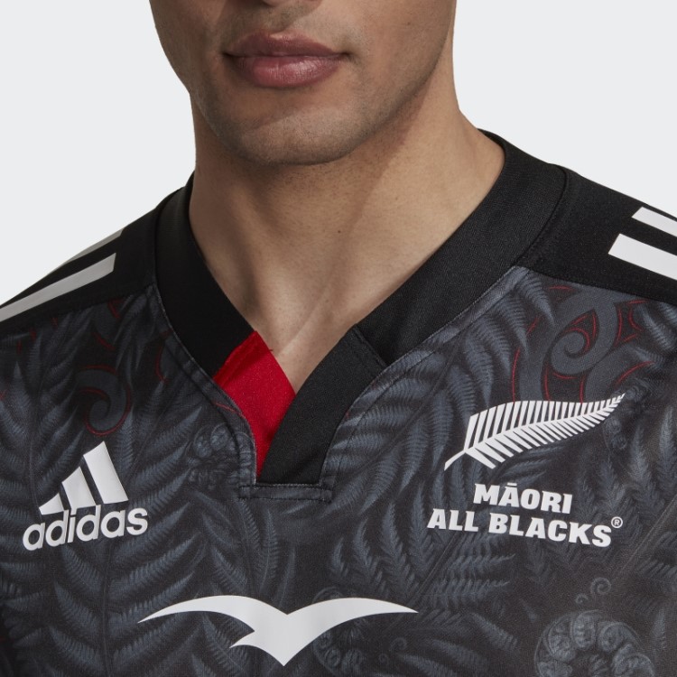 Adidas Black Maori All Blacks Rugby Replica Home Jersey