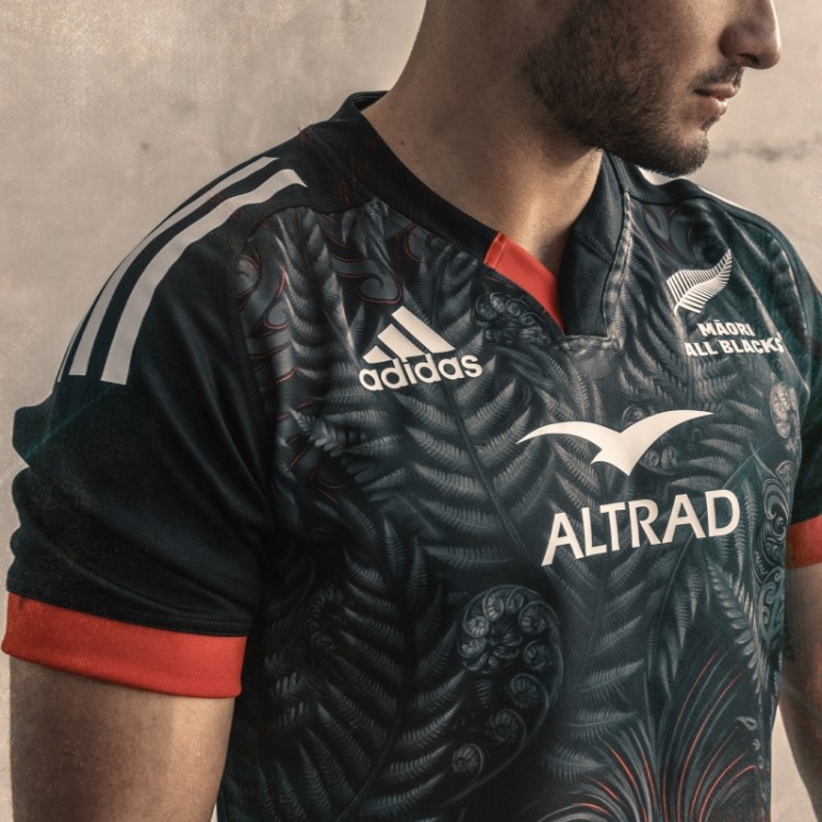 Adidas Black Maori All Blacks Rugby Replica Home Jersey