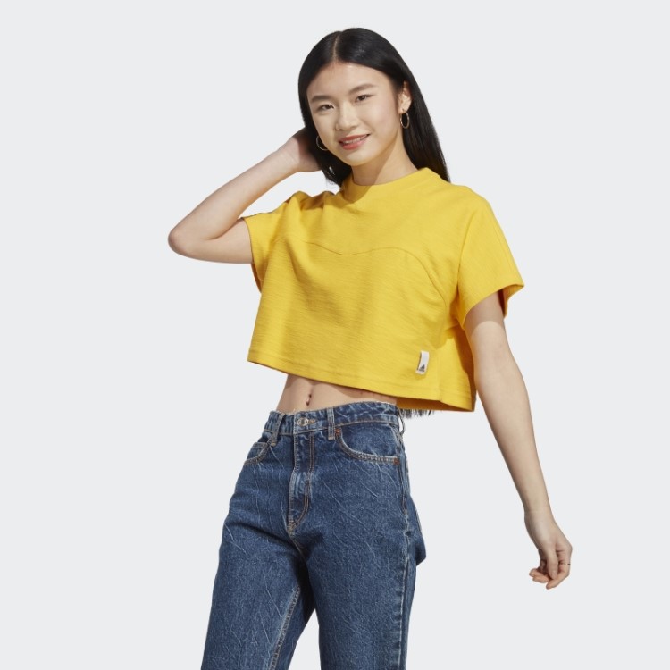 Top Cropped Felpudo Lounge Adidas Gold