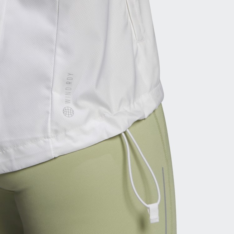 Adidas White Own The Run Blusão De Corrida Com Capuz