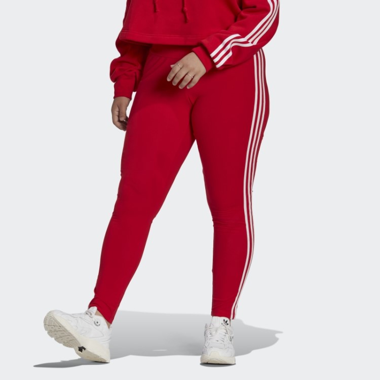 Adicolor Classics 3 Listras Leggings (tamanho Grande) Adidas Escarlate