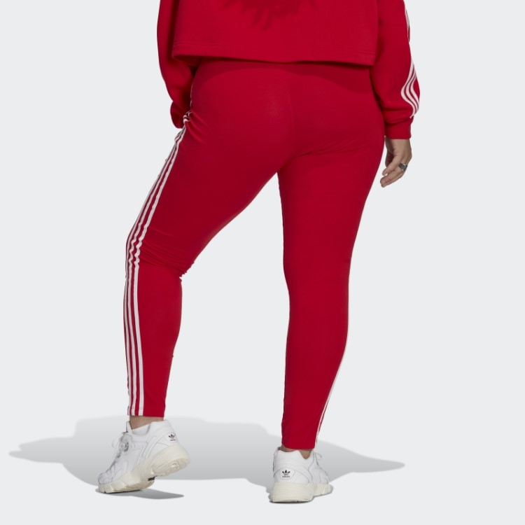Adicolor Classics 3 Listras Leggings (tamanho Grande) Adidas Escarlate