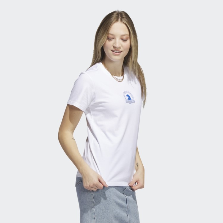 Camiseta Branca Boston Marathon 2023 Map Graphic Adidas