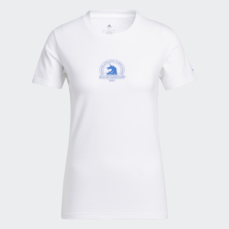 Camiseta Branca Boston Marathon 2023 Map Graphic Adidas