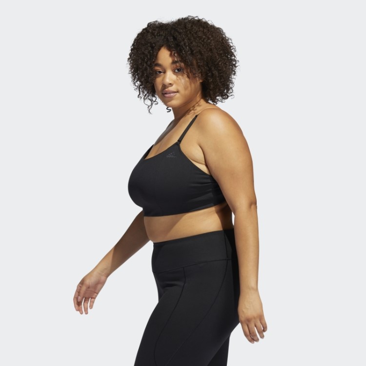 Sutiã De Estúdio De Ioga Preto Com Suporte Leve (tamanho Grande) Adidas