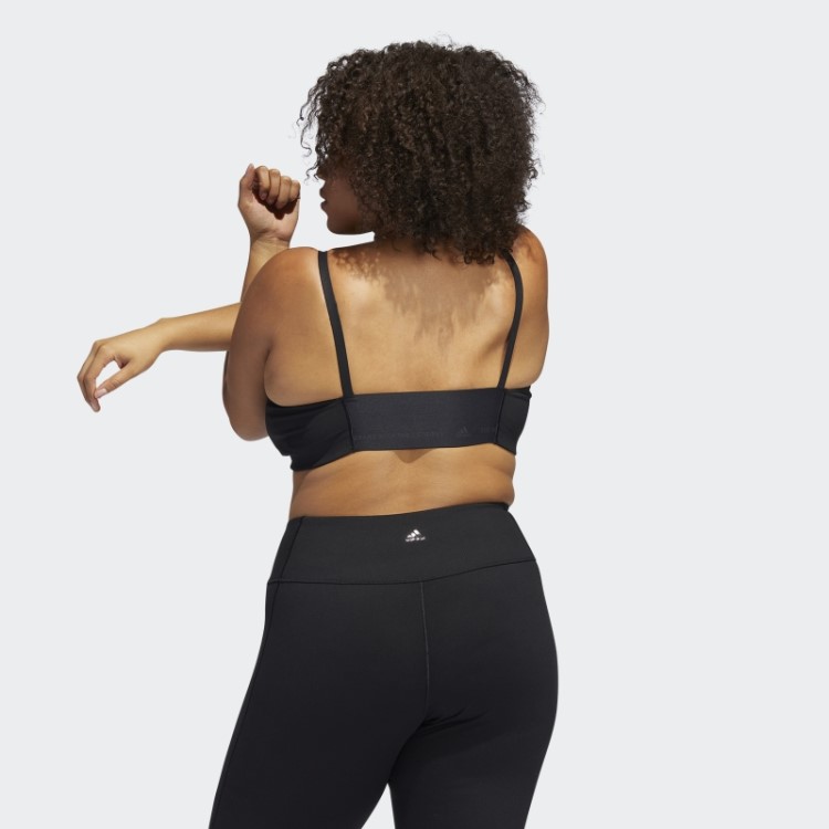 Sutiã De Estúdio De Ioga Preto Com Suporte Leve (tamanho Grande) Adidas